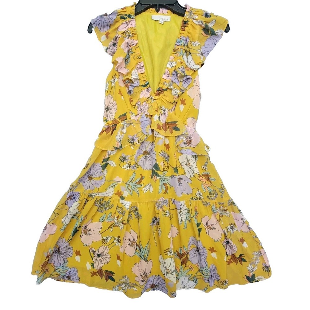 Pinch Floral‎ Dress Ruffle Sleeve Cinch Waist  Size S